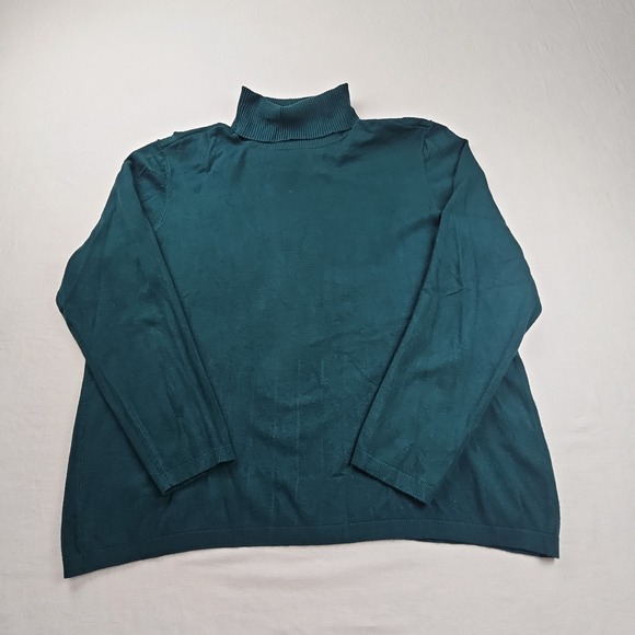 Chico's Tops - Chicos Women's Size 2 Turtleneck Sweater Pullover Top Teal Green Long Sleeve